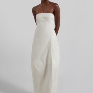 St. Agni Canvas Pleat Cocoon Dress - Shell