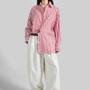 Sylvia Oxford Shirt - White/Red Stripe
