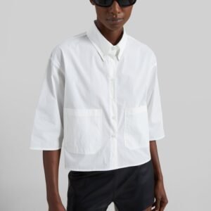 Tellaro Cropped Boxy Shirt - White