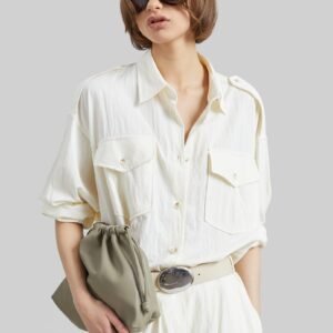 Trevi Textured Cargo Shirt - Cream