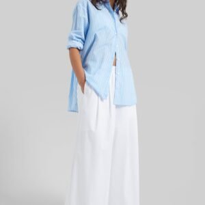 Trivio Poplin Wide Leg Pants - White