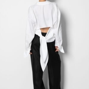 Velia Cut-Out Back Shirt - White
