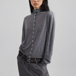 Vradal High Neck Cardigan - Grey