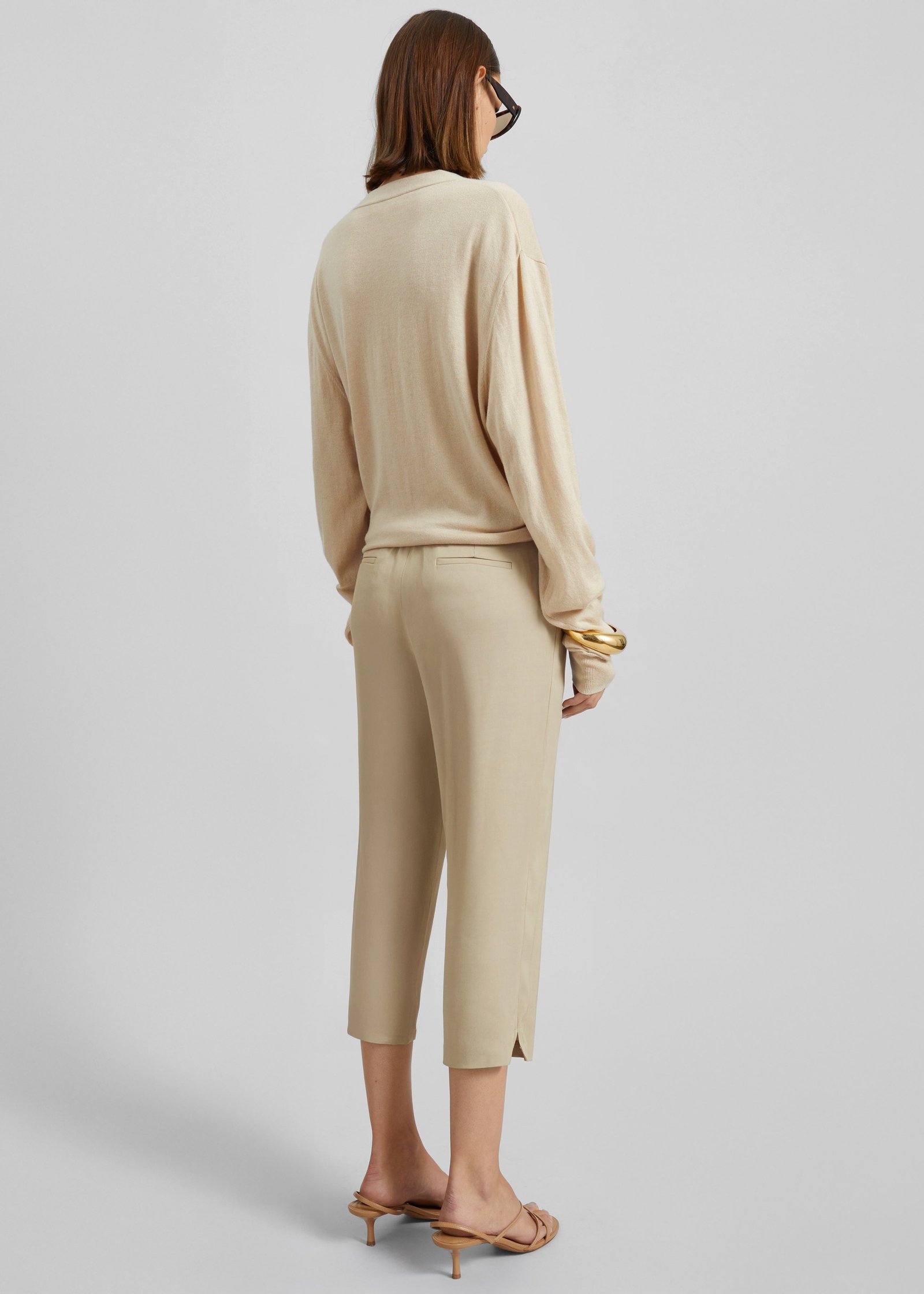 Zina V-Neck Cardigan - Beige - Image 6
