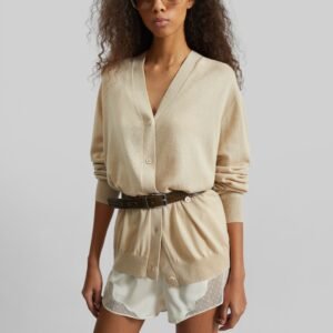 Zina V-Neck Cardigan - Beige